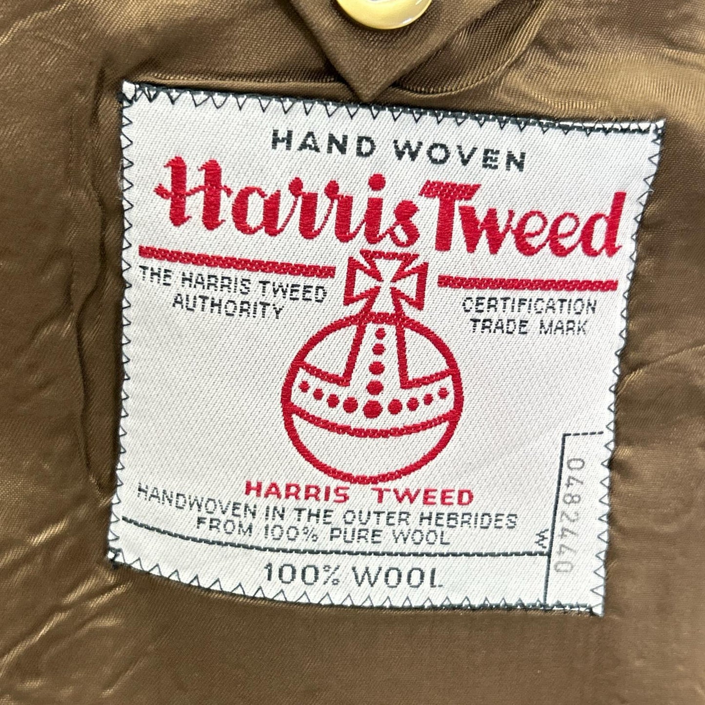 Harris Tweed 3-Button Tailored Blazer Brown