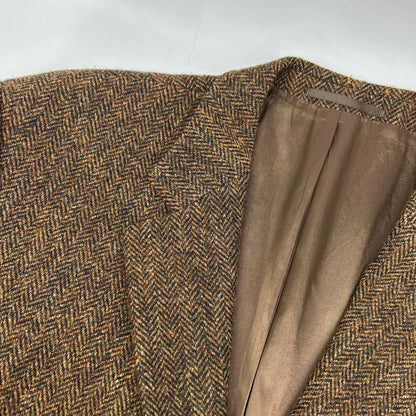 Harris Tweed 3-Button Tailored Blazer Brown