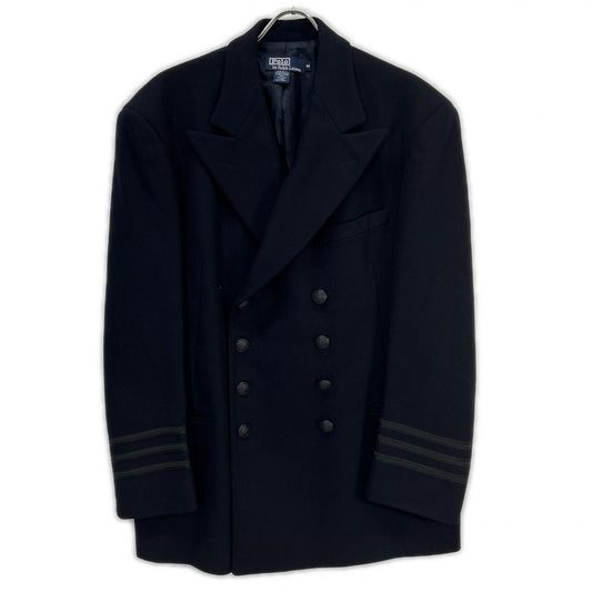POLO RALPH LAUREN 90s USA DBL Marine Coat Navy Wool Size M