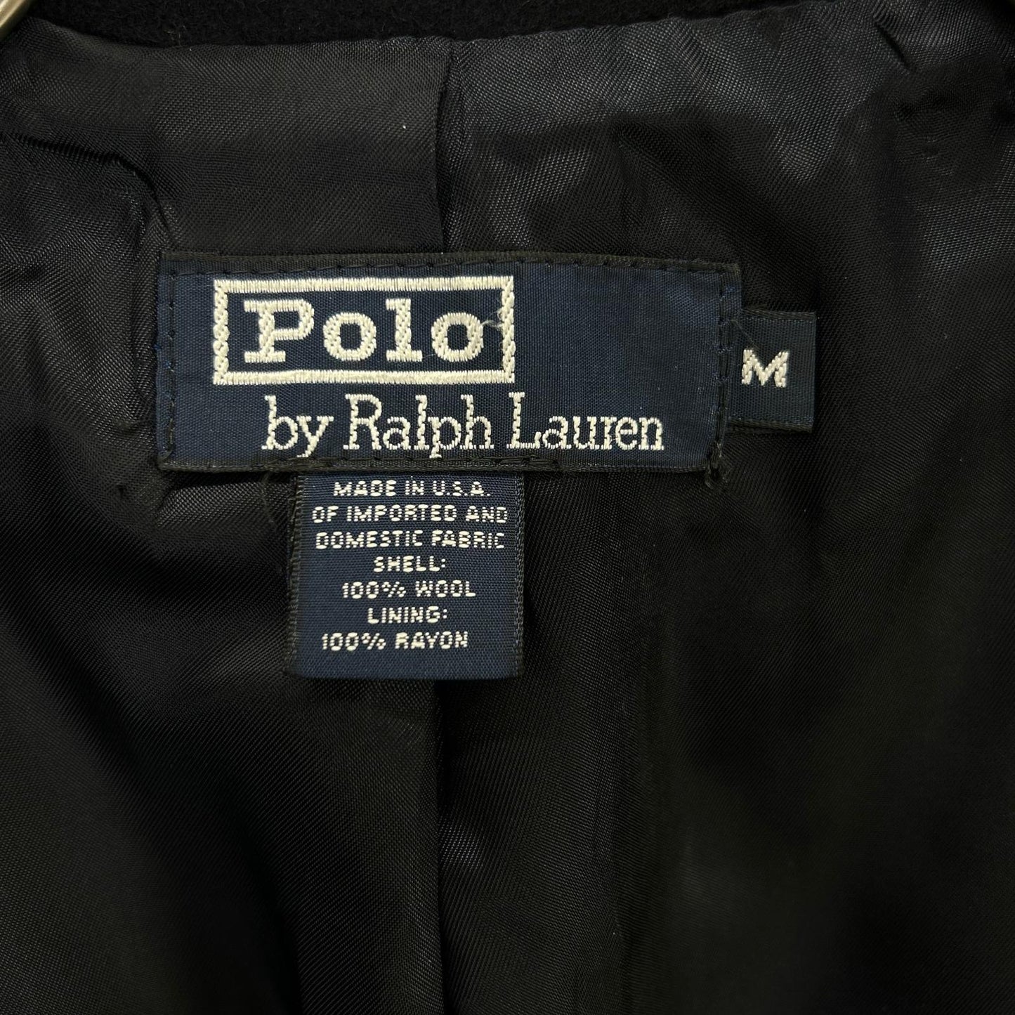 POLO RALPH LAUREN 90s USA DBL Marine Coat Navy Wool Size M