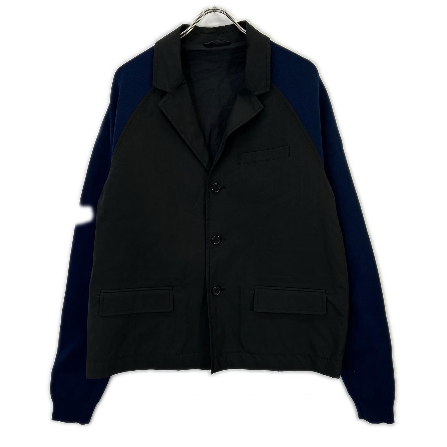 MARNI Black/Blue Knit Panel Cotton Jacket