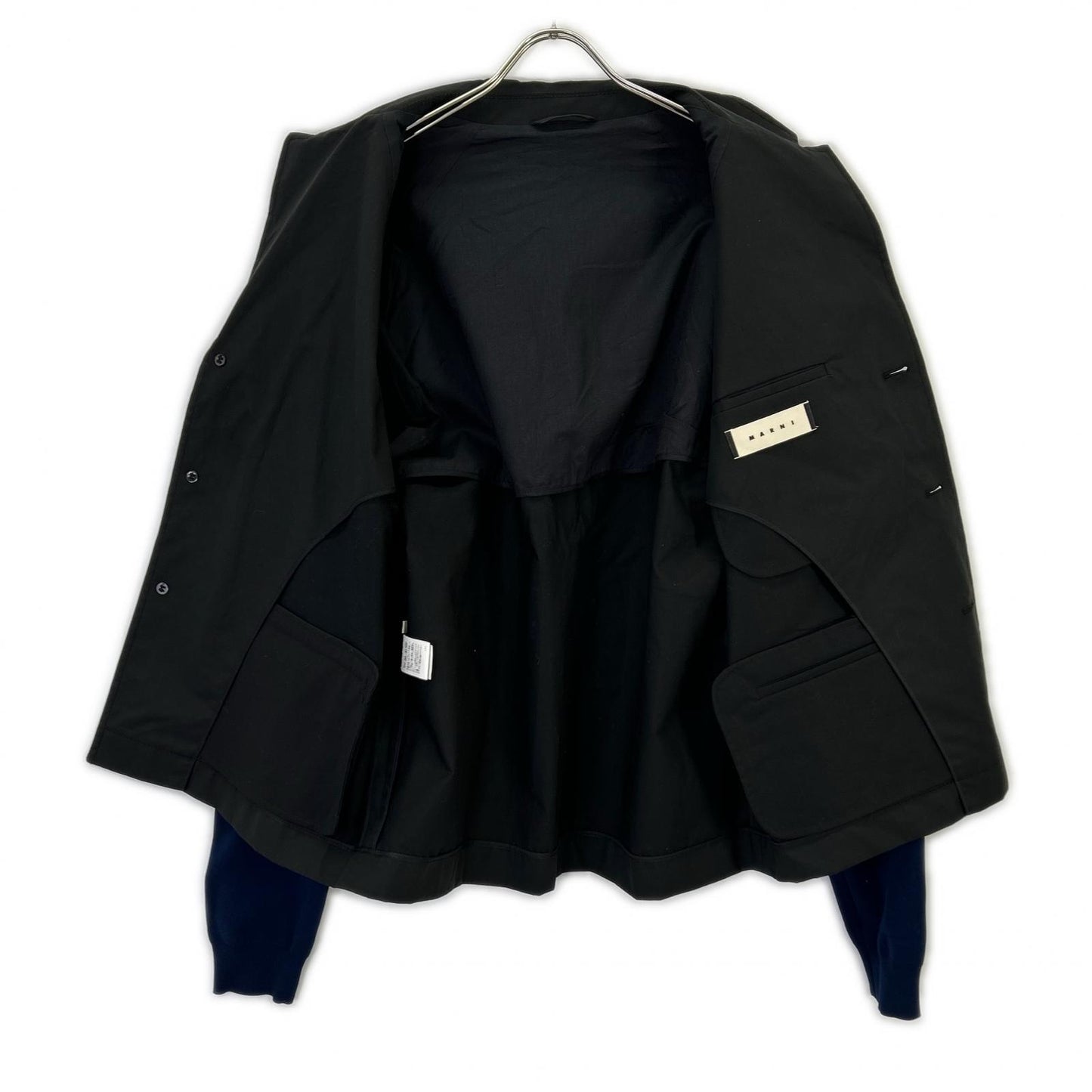 MARNI Black/Blue Knit Panel Cotton Jacket
