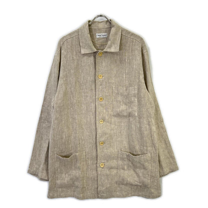 GRAN SASSO Linen Shirt Jacket Beige Size XL