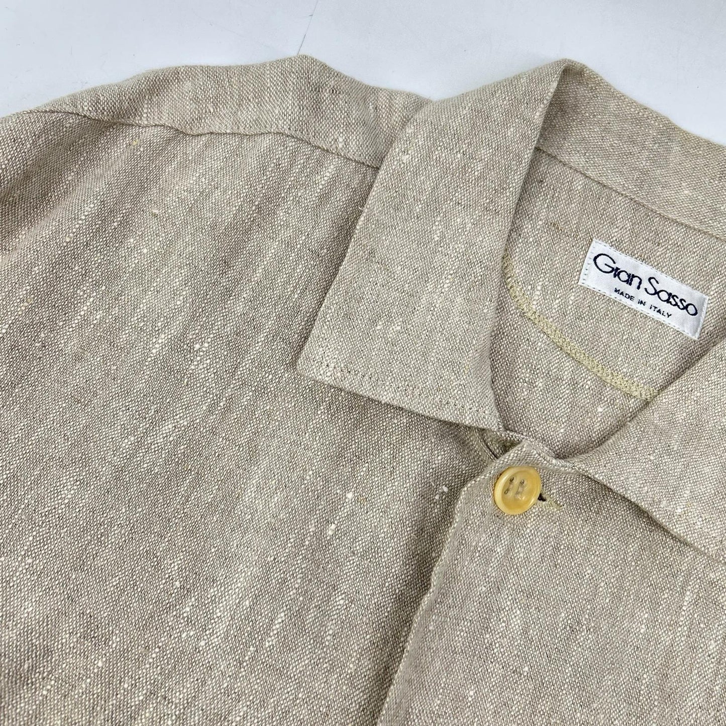 GRAN SASSO Linen Shirt Jacket Beige Size XL