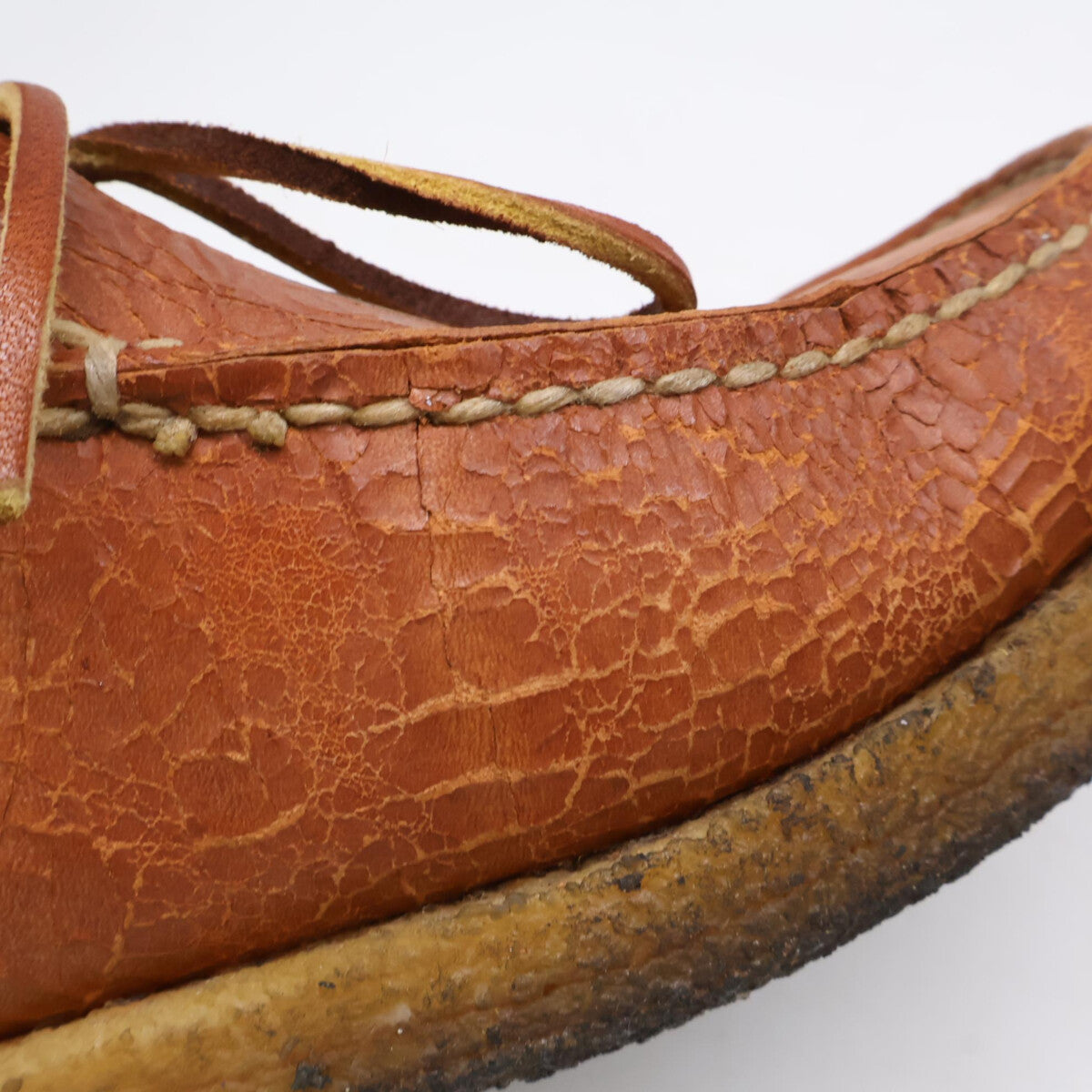 VISVIM CANOE MOC-FOLK Deck Shoes Brown Leather Sneakers Size 10