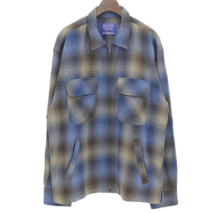 PENDLETON 90s/00s Ombre Check Wool Zip Jacket Size M