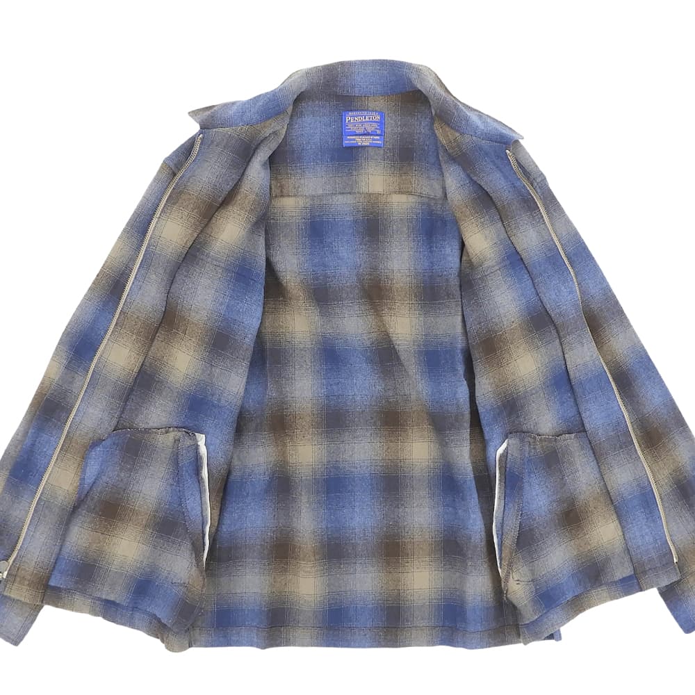 PENDLETON 90s/00s Ombre Check Wool Zip Jacket Size M
