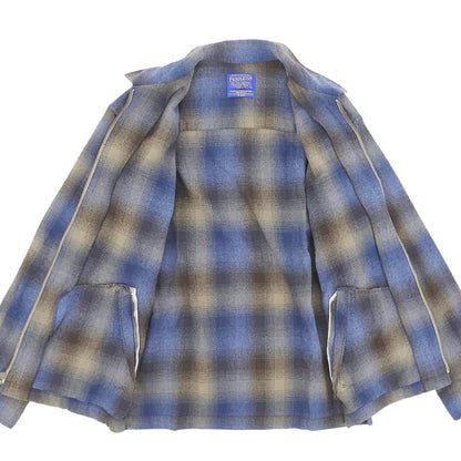 PENDLETON 90s/00s Ombre Check Wool Zip Jacket Size M