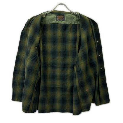 PENDLETON 60s Ombre Check Wool Long Sleeve Shirt Size L