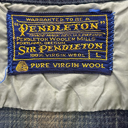 PENDLETON 60s Ombre Check Wool Long Sleeve Shirt Size L