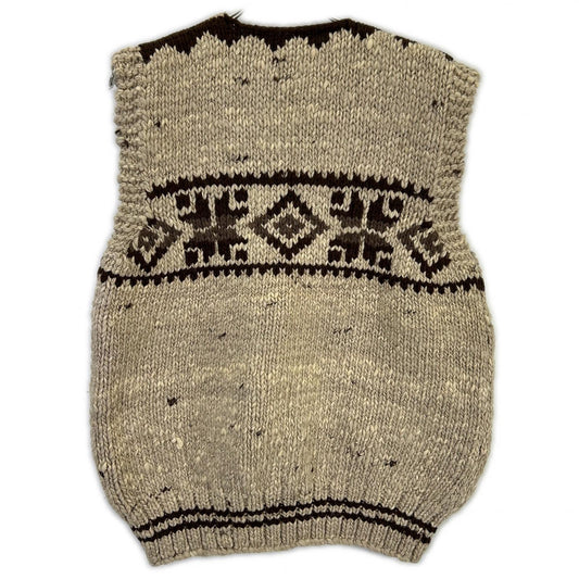 POLO RALPH LAUREN Cowichan Knit Vest Beige Wool Size M