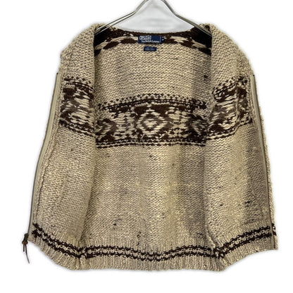 POLO RALPH LAUREN Cowichan Knit Vest Beige Wool Size M