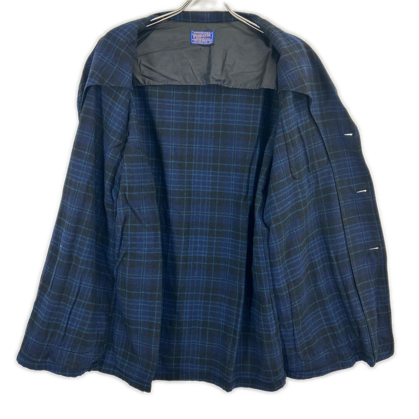 PENDLETON 50s Check Wool Covered Button Blazer