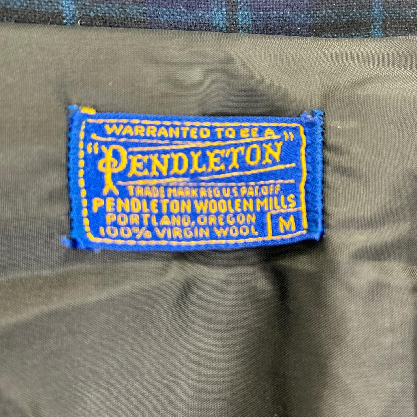 PENDLETON 50s Check Wool Covered Button Blazer