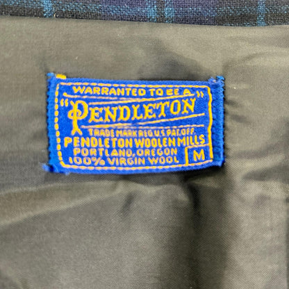 PENDLETON 50s Check Wool Covered Button Blazer