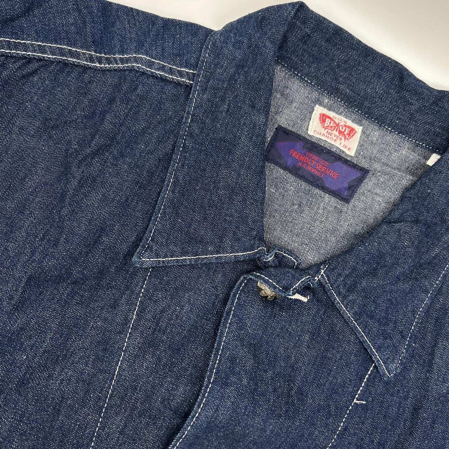 BLUEBLUE Indigo Floral Denim Coverall Size 3