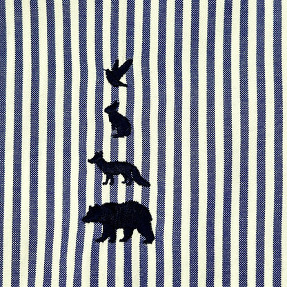 Mountain Research Blue Stripe Embroidery Shirt Size XL