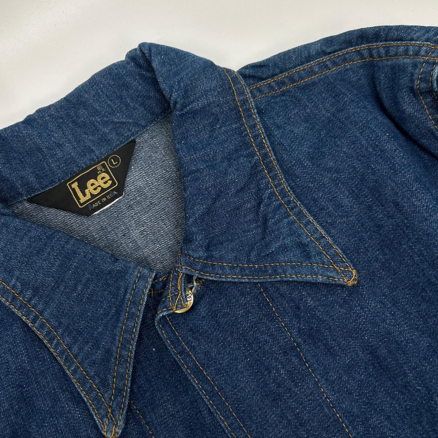 Lee 70s USA Made Indigo Denim Trucker Jacket Size L