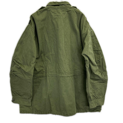 VINTAGE Khaki Cotton Military Jacket Size XL