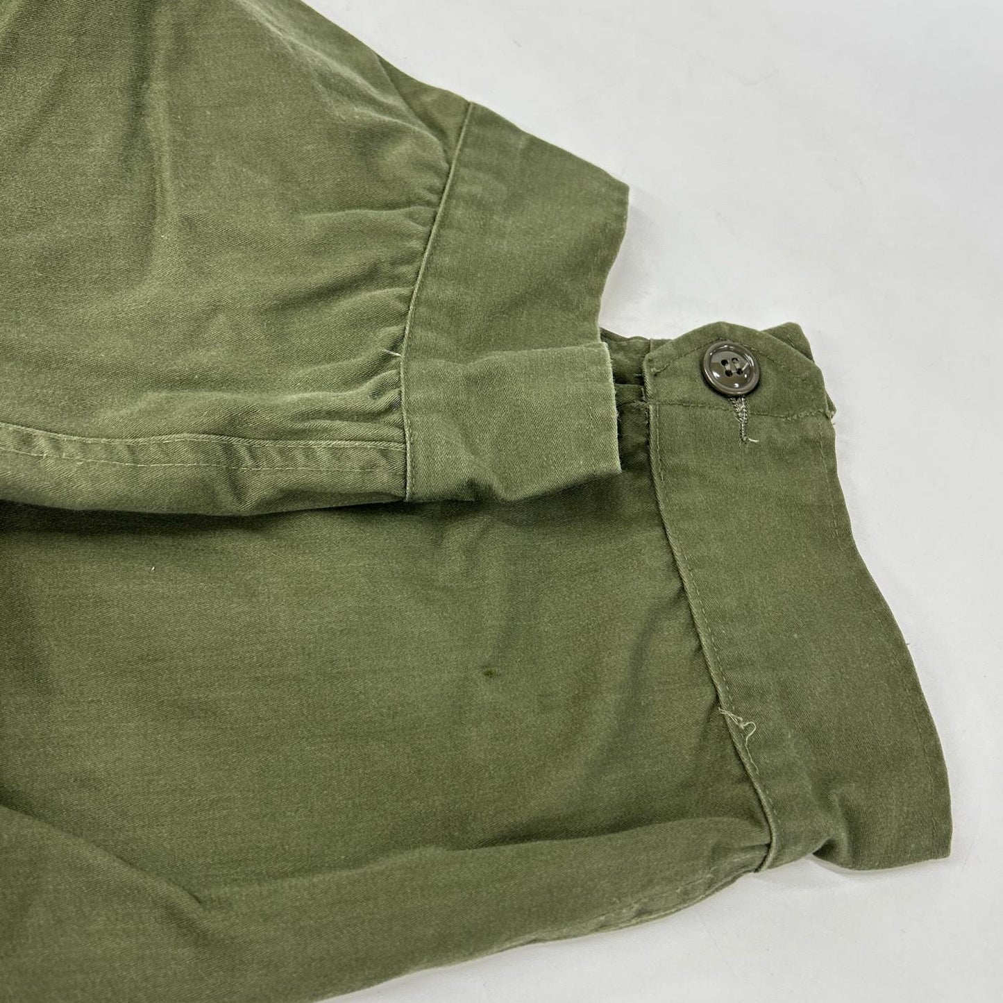 VINTAGE Khaki Cotton Military Jacket Size XL