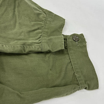 VINTAGE Khaki Cotton Military Jacket Size XL