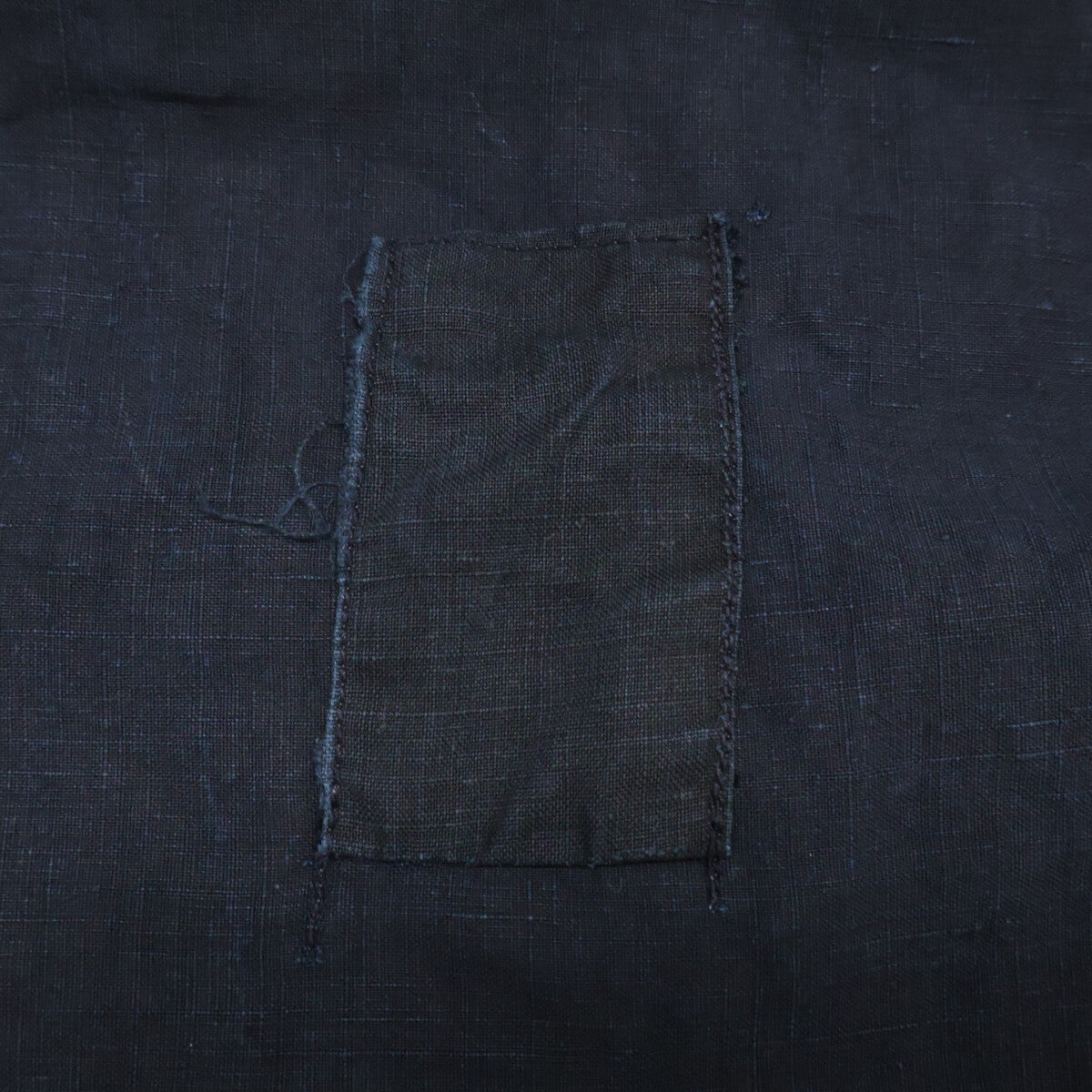 VINTAGE Antique French Indigo Linen Work Shirt