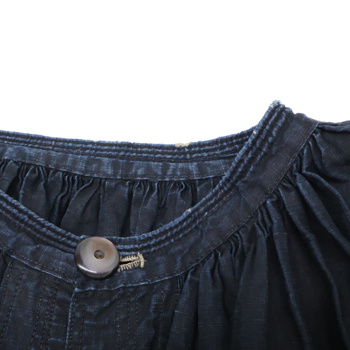 VINTAGE Antique French Indigo Linen Work Shirt