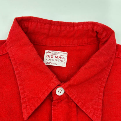 BIG MAC 70s Red Cotton Shirt Size XL