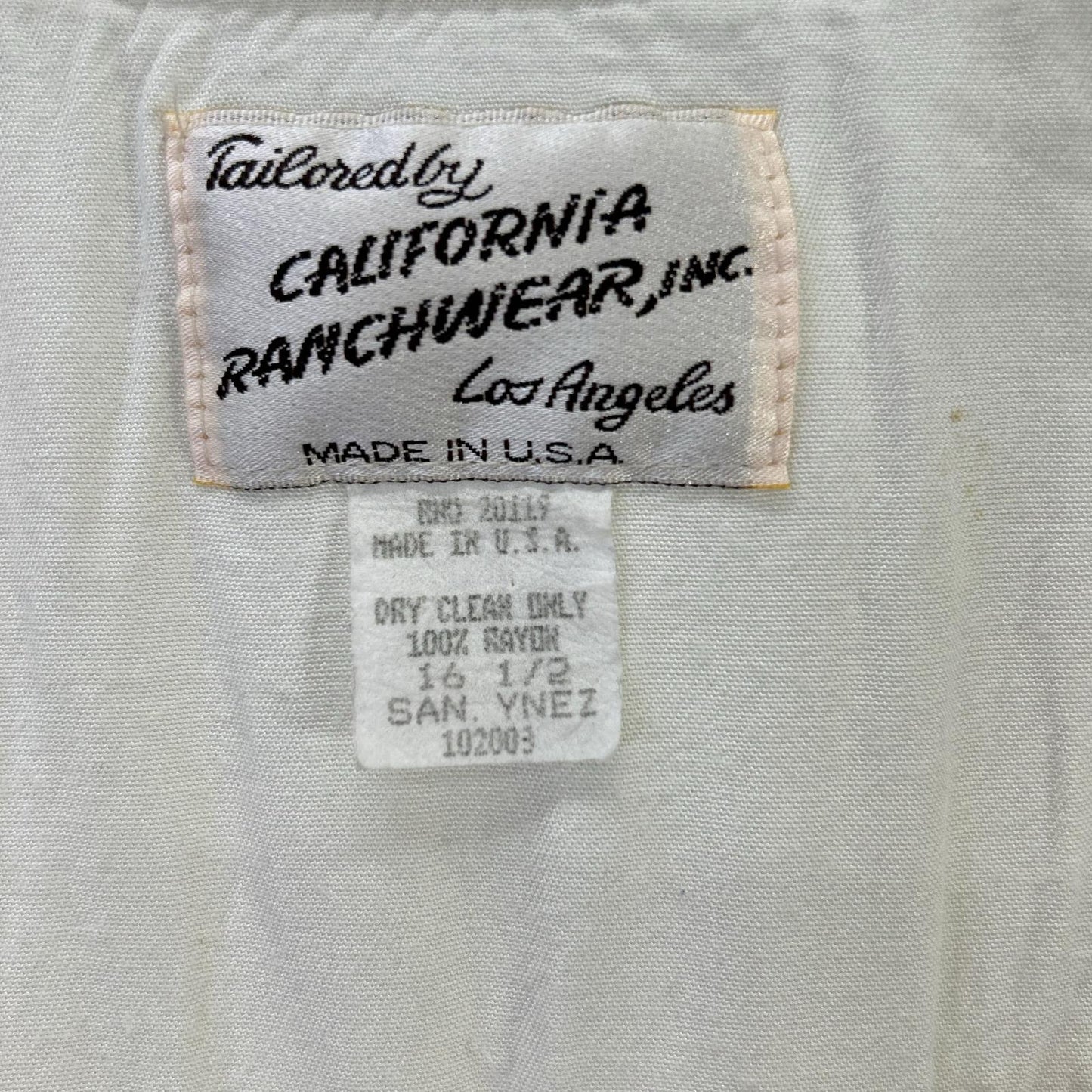 CALIFORNIA RANCH HOUSE Vintage White Western Shirt