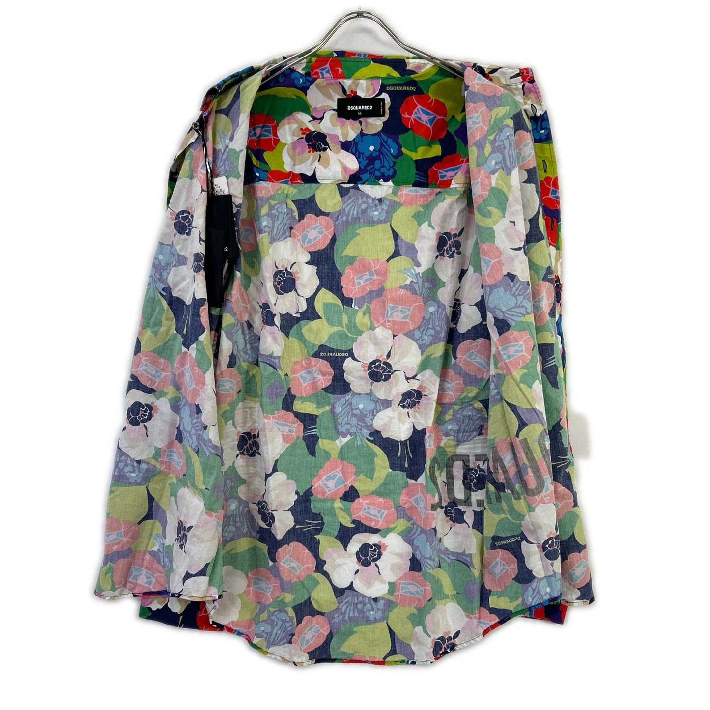 DSQUARED2 S71DM0626 Multi Floral Cotton Shirt Size 50