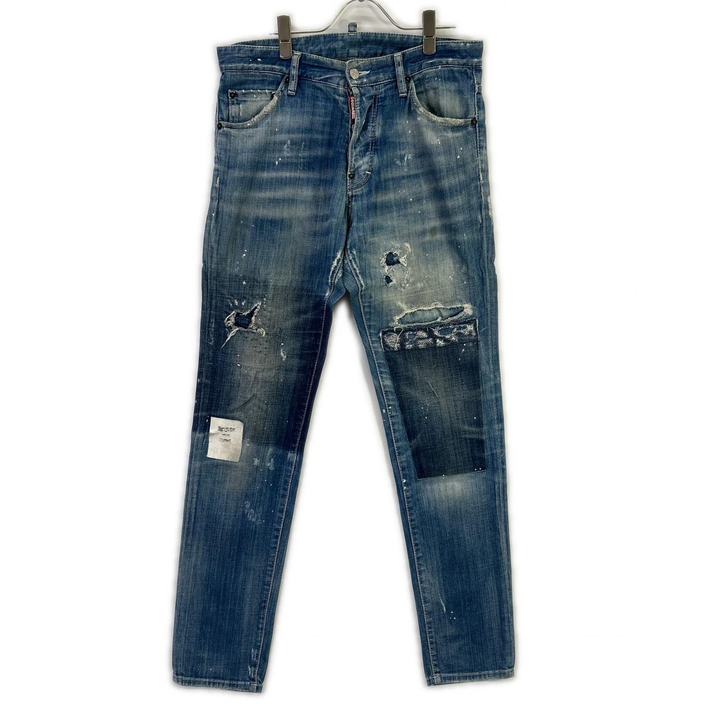 DSQUARED2 S71LB0108 Indigo Distressed Denim Size 46