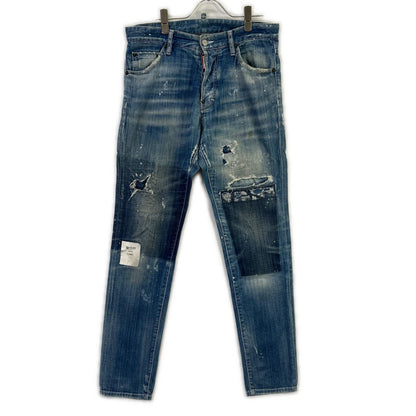 DSQUARED2 S71LB0108 Indigo Distressed Denim Size 46