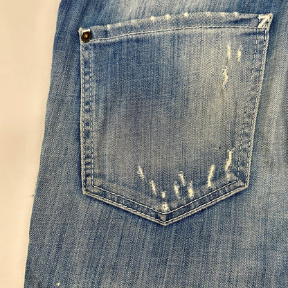 DSQUARED2 S71LB0108 Indigo Distressed Denim Size 46