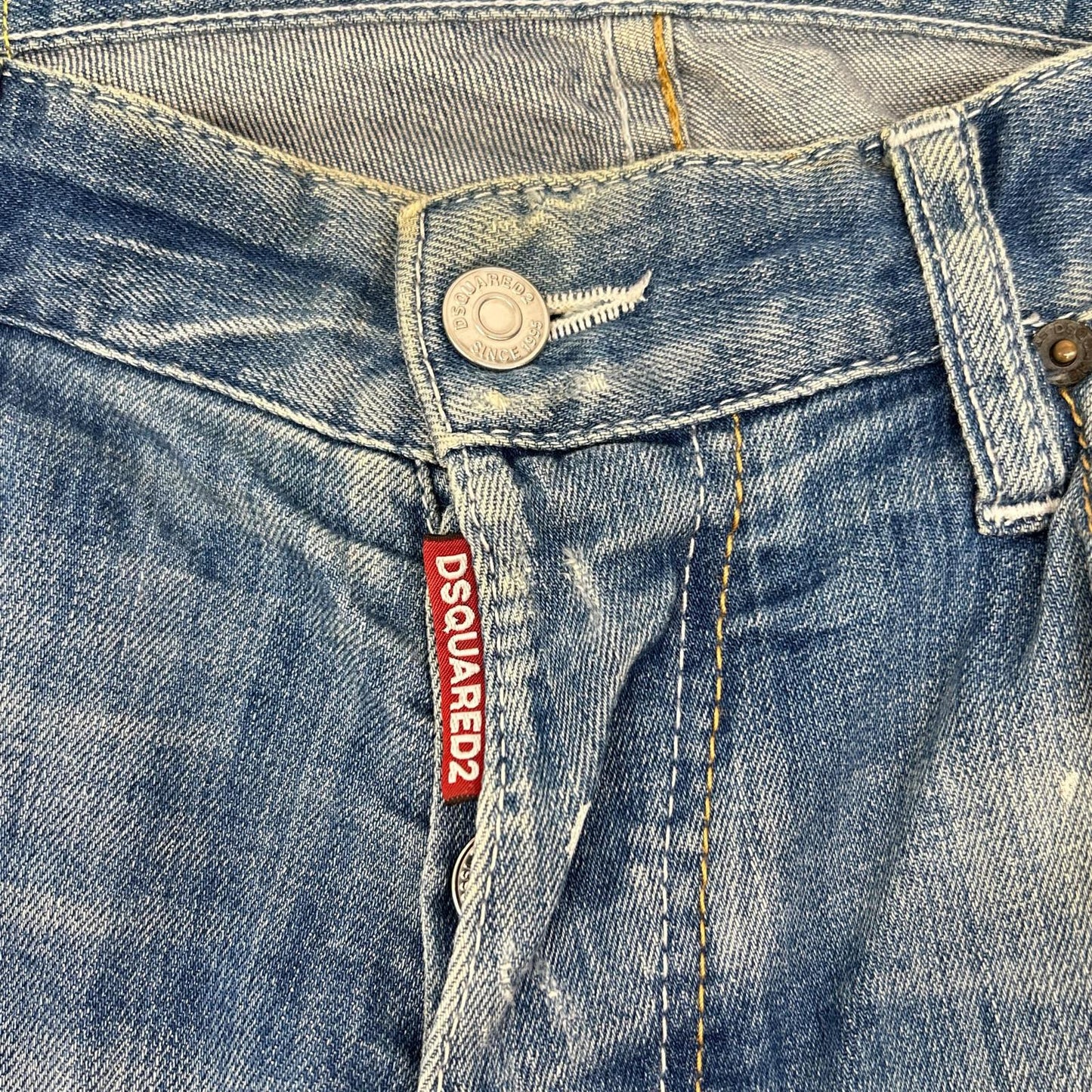 DSQUARED2 S71LB0108 Indigo Distressed Denim Size 46