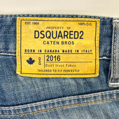 DSQUARED2 S71LB0108 Indigo Distressed Denim Size 46