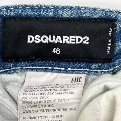 DSQUARED2 S71LB0108 Indigo Distressed Denim Size 46