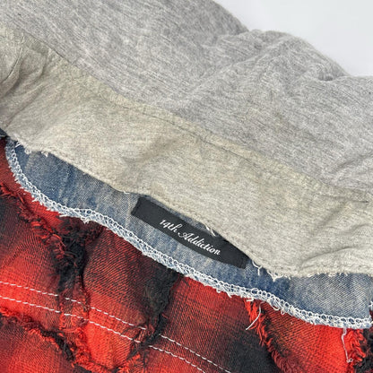 14th addiction FRANCES Check Red/Indigo Cotton Hoodie Size 3