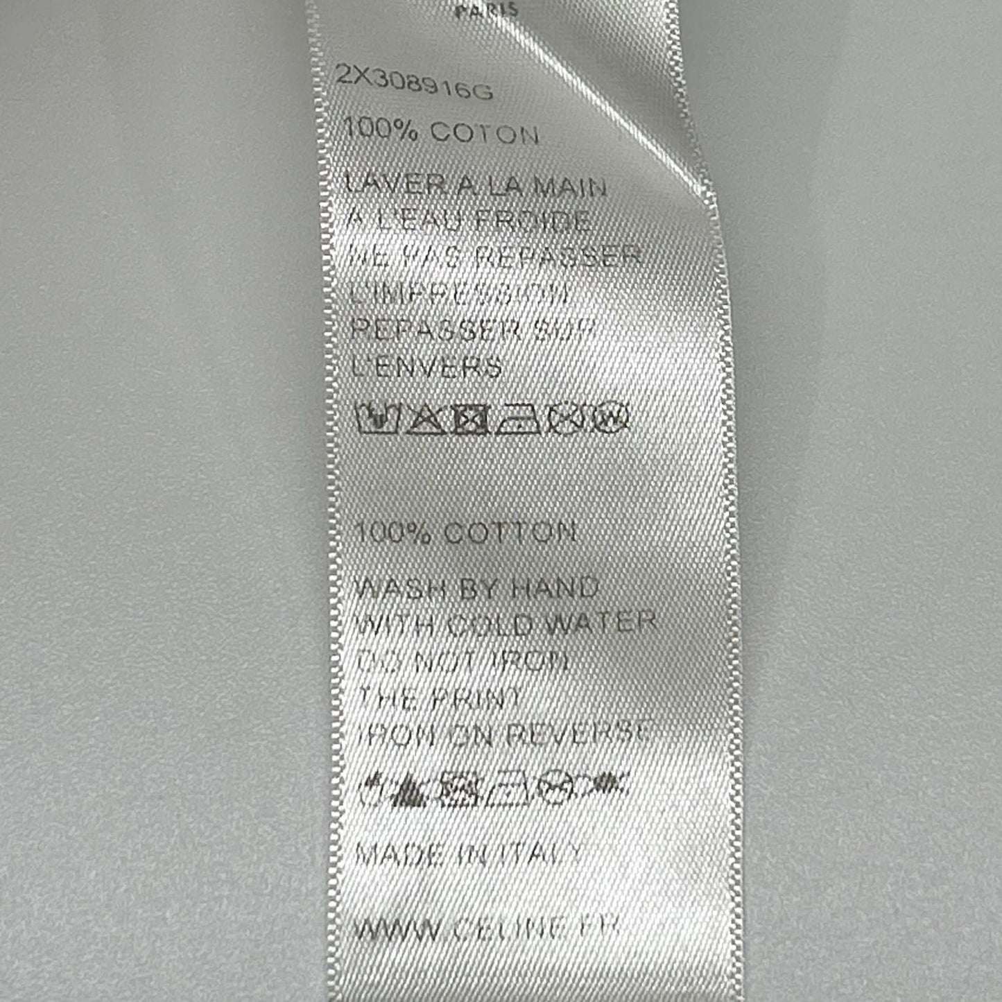 CELINE Classic Logo Loose White Cotton T-Shirt Size L
