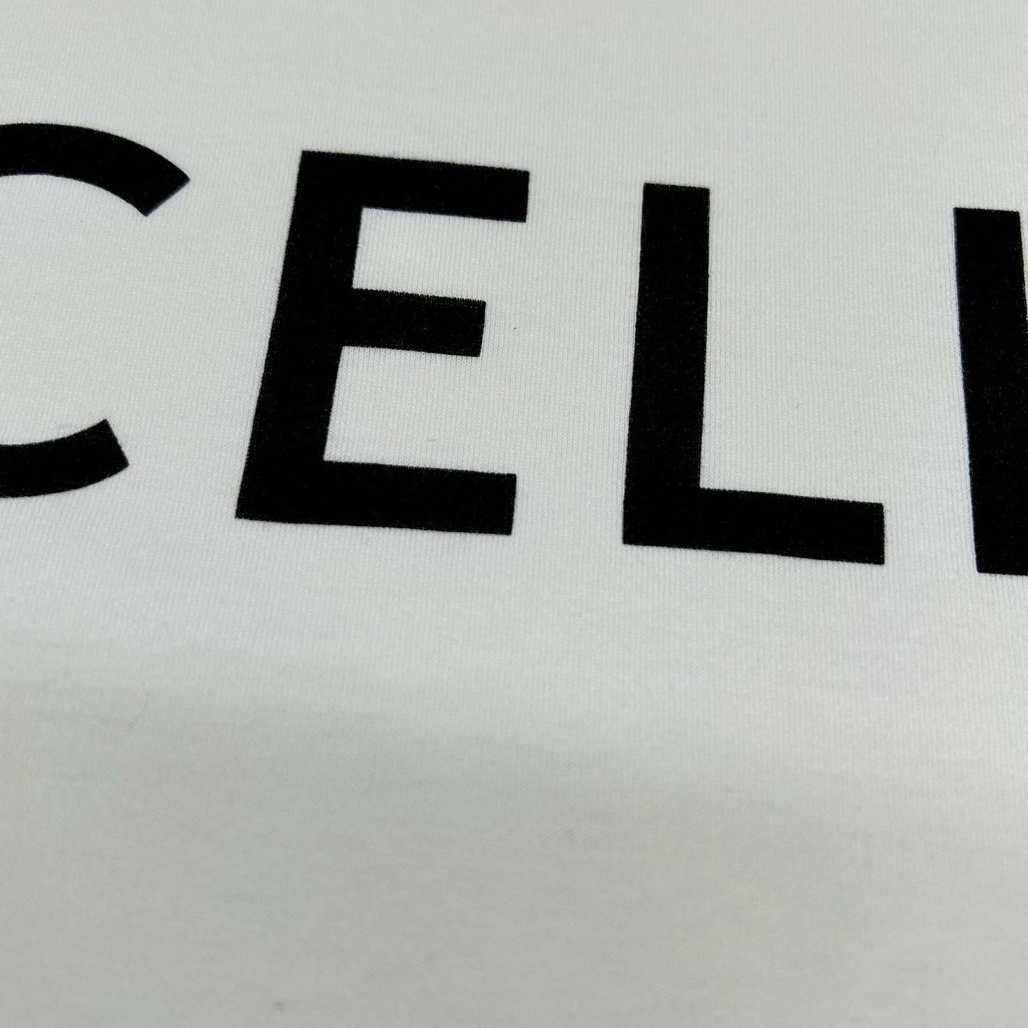 CELINE Classic Logo Loose White Cotton T-Shirt Size XXL