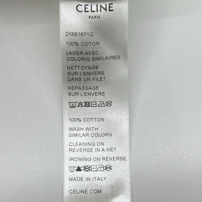 CELINE Classic Logo Loose White Cotton T-Shirt Size XXL