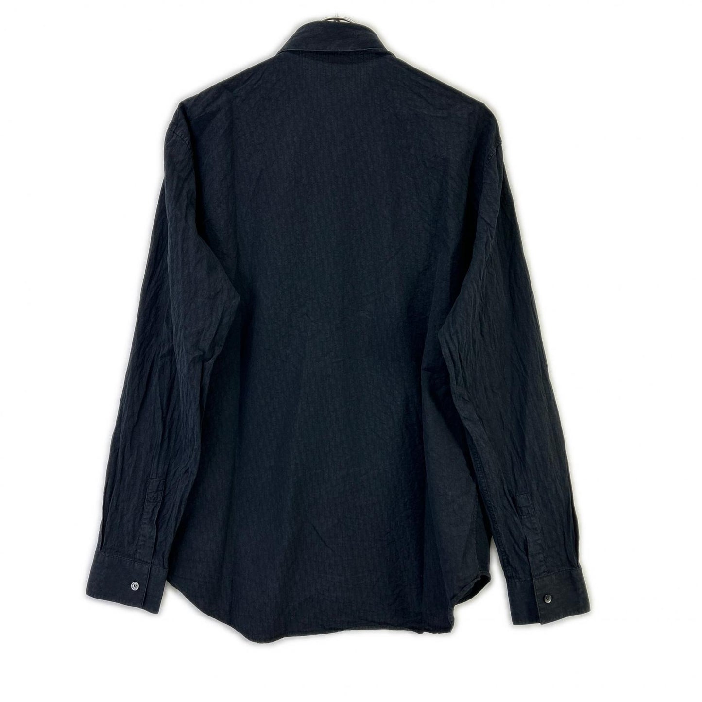 DIOR 013C502A4743 Navy Oblique Jacquard Cotton Shirt Size 42