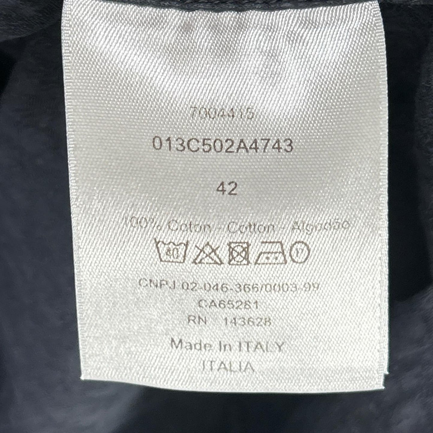 DIOR 013C502A4743 Navy Oblique Jacquard Cotton Shirt Size 42