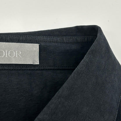 DIOR 013C502A4743 Navy Oblique Jacquard Cotton Shirt Size 42