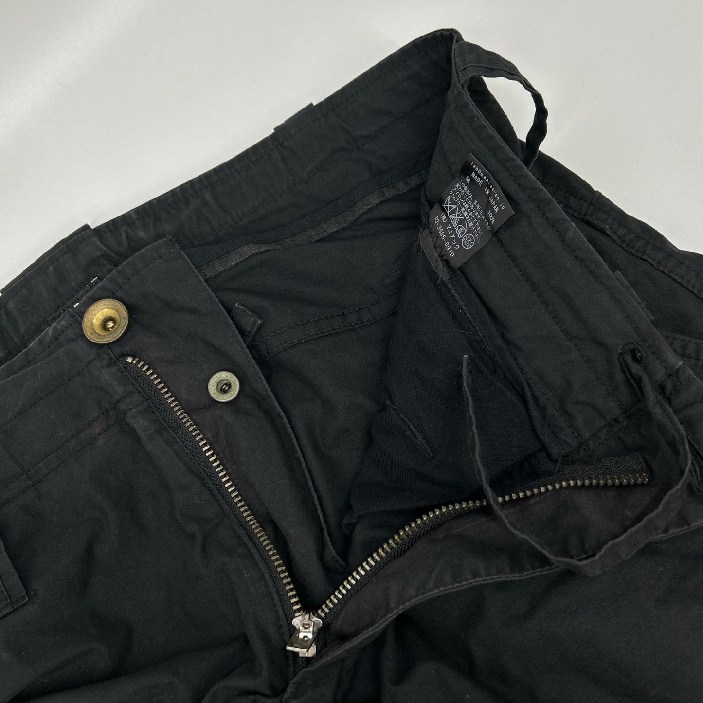 L.G.B. Black Cotton Sarrouel Cargo Pants Size 30