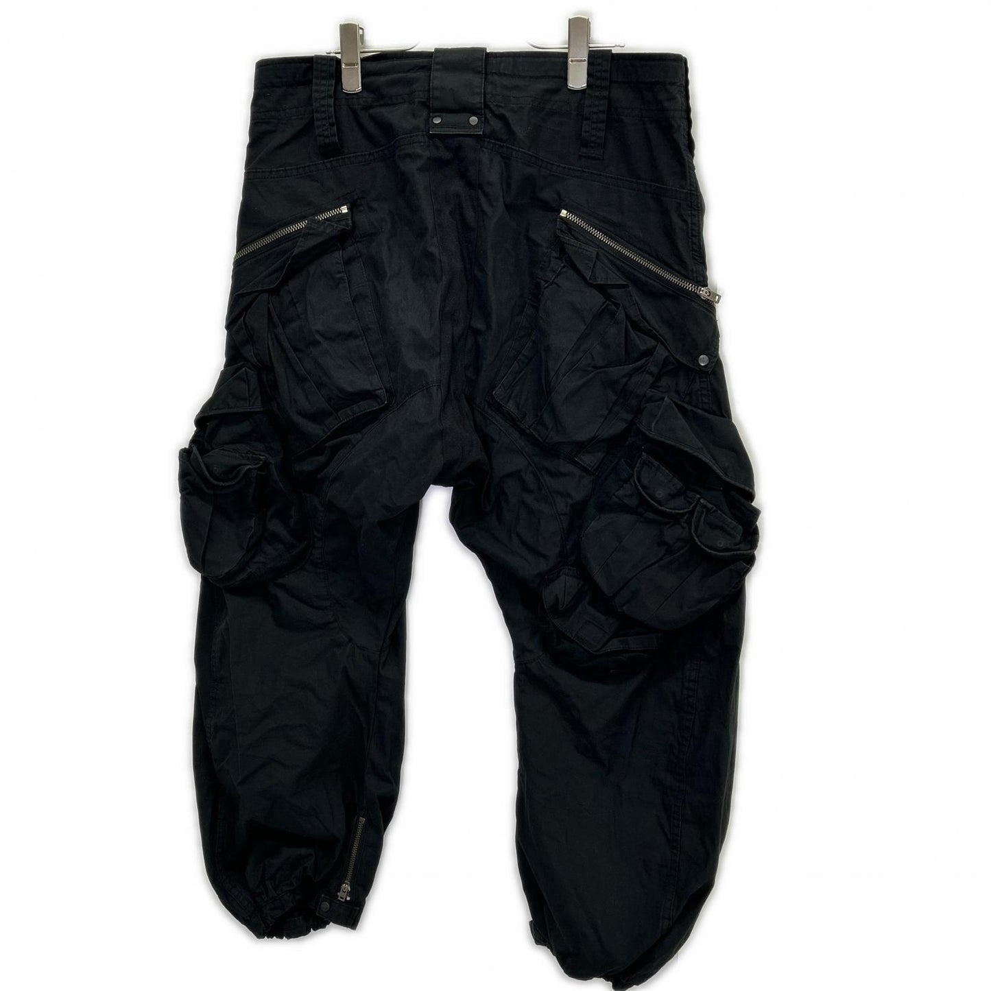 L.G.B. Black Cotton Sarrouel Cargo Pants Size 30
