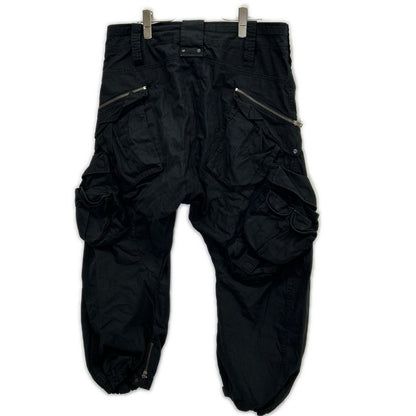 L.G.B. Black Cotton Sarrouel Cargo Pants Size 30
