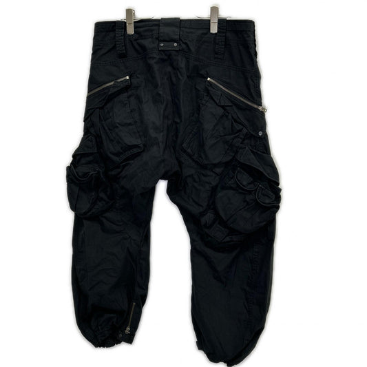 L.G.B. Black Cotton Sarrouel Cargo Pants Size 30