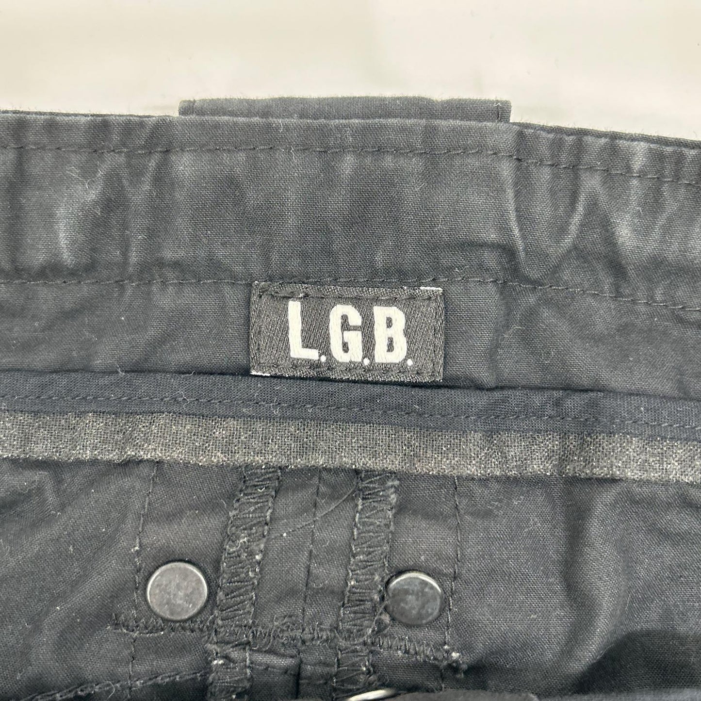 L.G.B. Black Cotton Sarrouel Cargo Pants Size 30