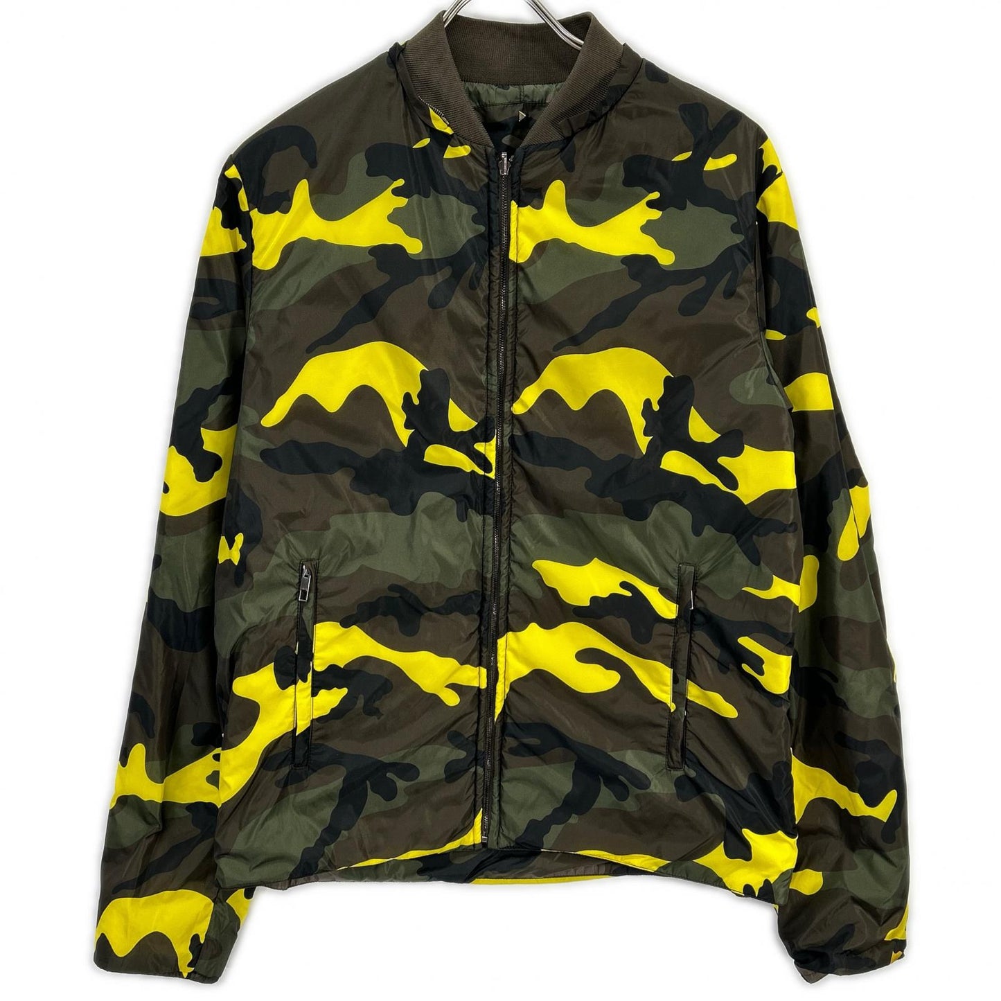 VALENTINO Khaki Camo Reversible Nylon Blouson Jacket Size 48