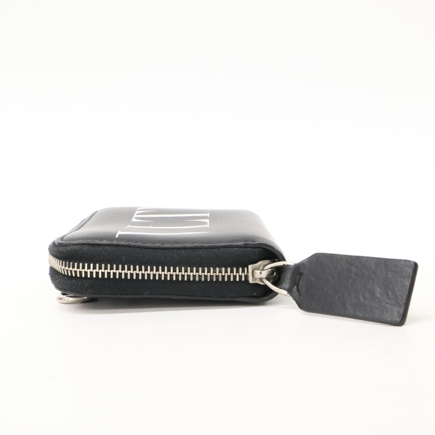 VALENTINO VLTN Fluo Neckholder Leather Wallet Size ONE Black